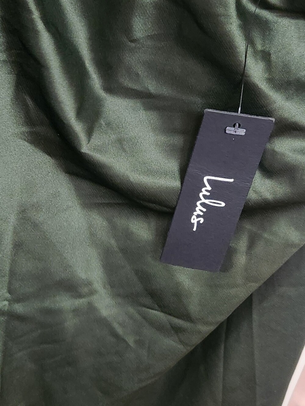 NWT Lulus Signature Elegance Olive Green Satin One-Shoulder Maxi Dress Size M - Picture 6 of 8